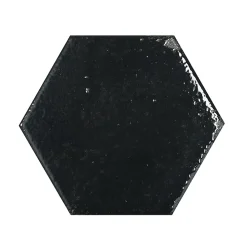 Bestile Carrelage Alma Noir - brillant 15 x 13cm ( vendu par boite de 0,31 m² )- Carrelage Sol Effet Métal
