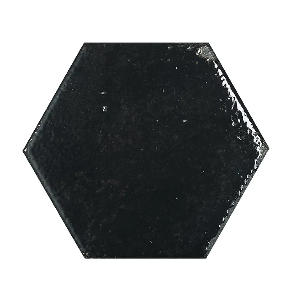 Bestile Carrelage Alma Noir - brillant 15 x 13cm ( vendu par boite de 0,31 m² )- Carrelage Sol Effet Métal