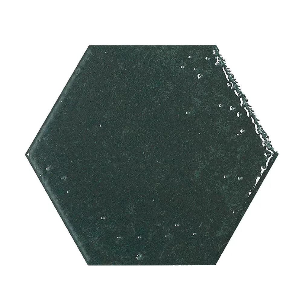 Bestile Carrelage Alma Verde - brillant 15 x 13cm ( vendu par boite de 0,31 m² )- Carrelage Sol Effet Métal