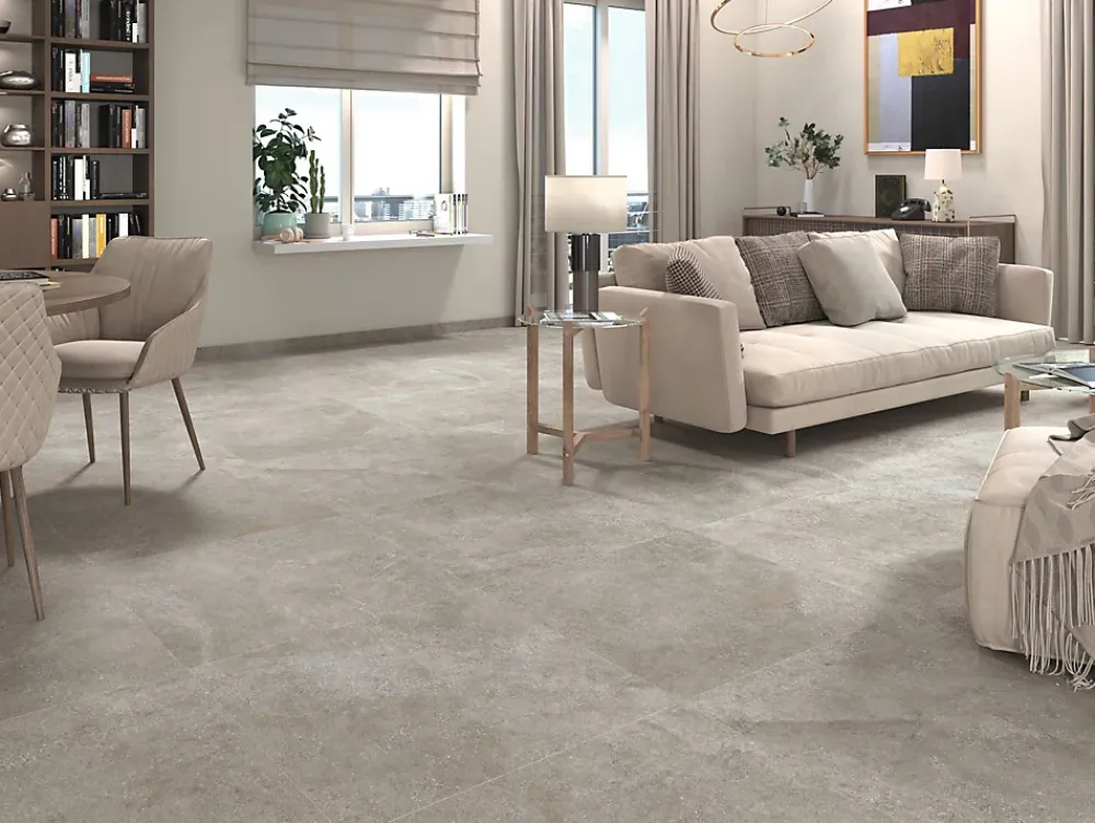 Tinker Carrelage Aspect béton Florence gris ciré antiderapant R-11 60x60 cm- Carrelage Extérieur Et Terrasse