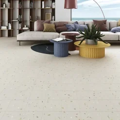 Tinker Carrelage Aspect terrazzo Aroma blanc 20x20 cm- Carrelage Sol Effet Terrazzo