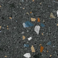 Tinker Carrelage Aspect terrazzo Straci noir poli 79.5x79.5 cm- Carrelage Sol Effet Terrazzo