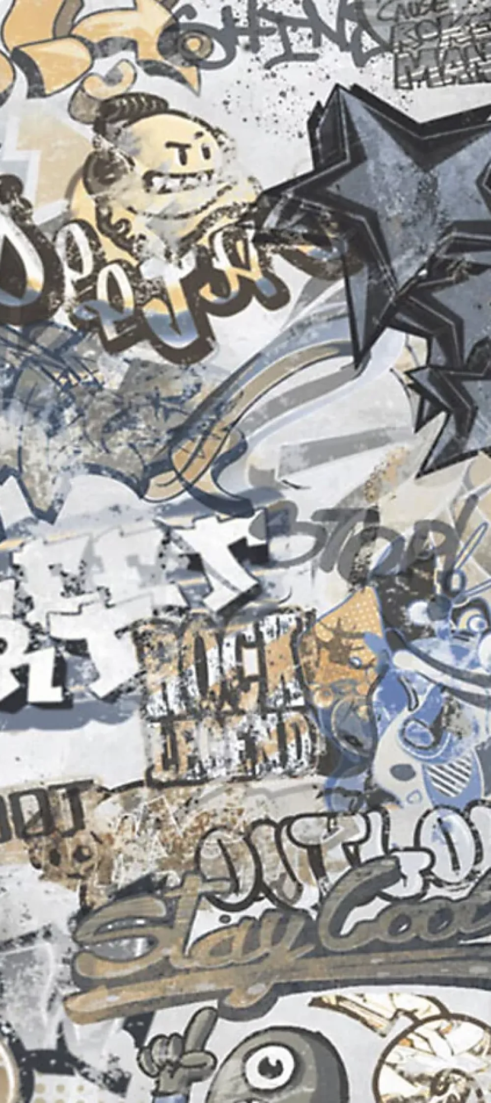 Energie Ker Carrelage City Plaster Graffiti white - Mat 120 x 60cm ( vendu par boite de 1,44 m² )- Carrelage Sol Effet Métal