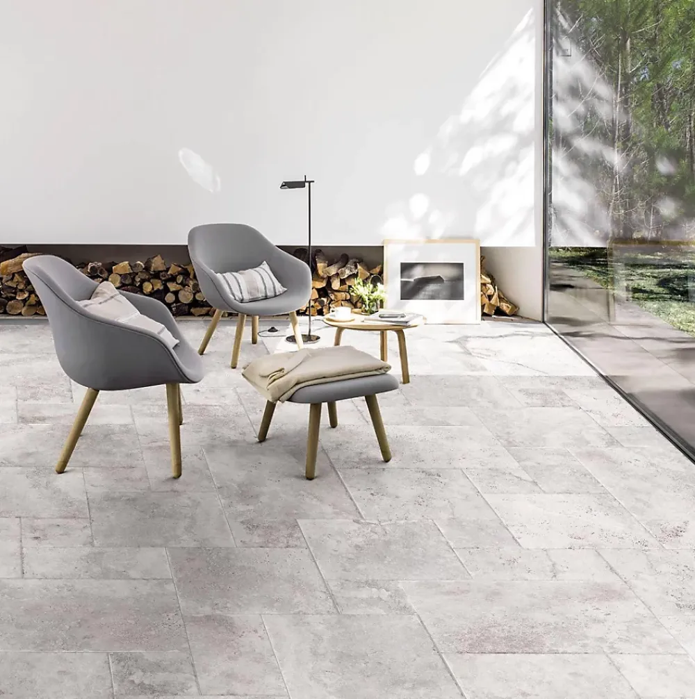 Codicer Carrelage Crosscut modular Crema - Mat 66 x 44cm ( vendu par boite de 0,87 m² )- Carrelage Sol Effet Pierre