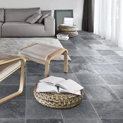 Carrelage Signature carrelage de Marbre Vieilli Gris Fonce Manosque 40.6X40.6X1.2 cm - vendu par boite de 1 m2 soit 6 carreaux -- Carrelage Sol Uni