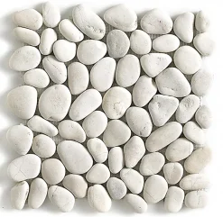 Pegane Mosaïque Pour Douche<Carrelage de mosaïque / Galet de mer / Maille décorative aspect pierre blanc mat - 33x33 cm
