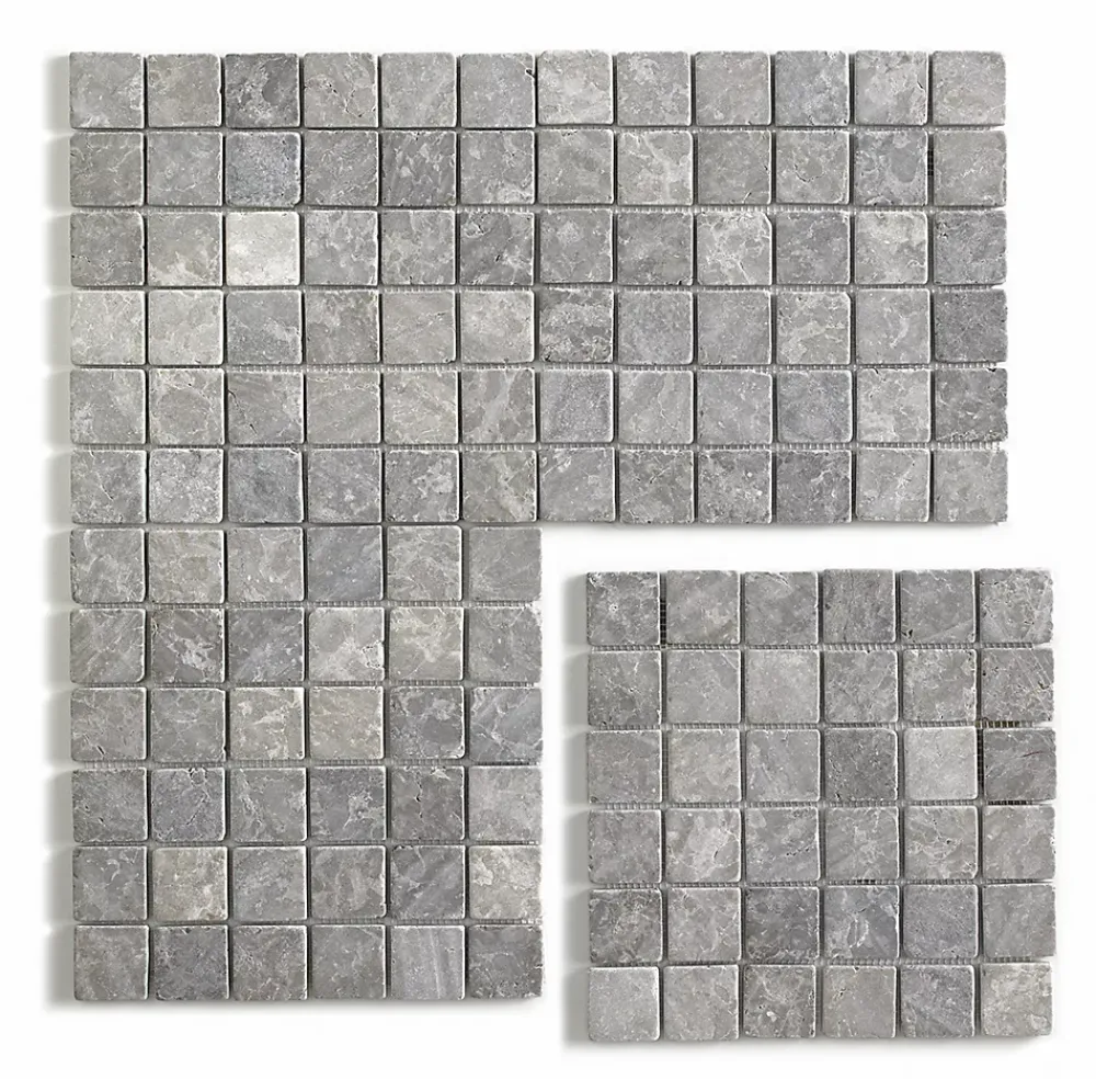 Pegane Carrelage de mosaïque (Boite de 1m²) / Plaque mosaïque mur et sol en marbre naturel, coloris gris mat - 30 x 30 cm- Mosaïque Pour Douche