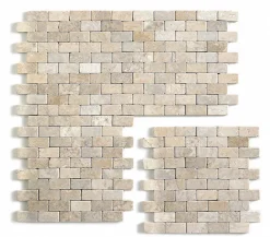 Pegane Carrelage de mosaïque (Boite de 1m²) / Plaque mosaïque mur et sol en marbre naturel coloris beige mat - 30 x 30 cm- Mosaïque Pour Douche|Mosaïque Pour Pièce À Vivre