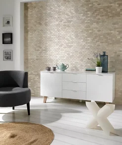 Pegane Carrelage de mosaïque (Boite de 1m²) / Plaque mosaïque mur et sol en marbre naturel coloris beige mat - 30 x 30 cm- Mosaïque Pour Douche|Mosaïque Pour Pièce À Vivre