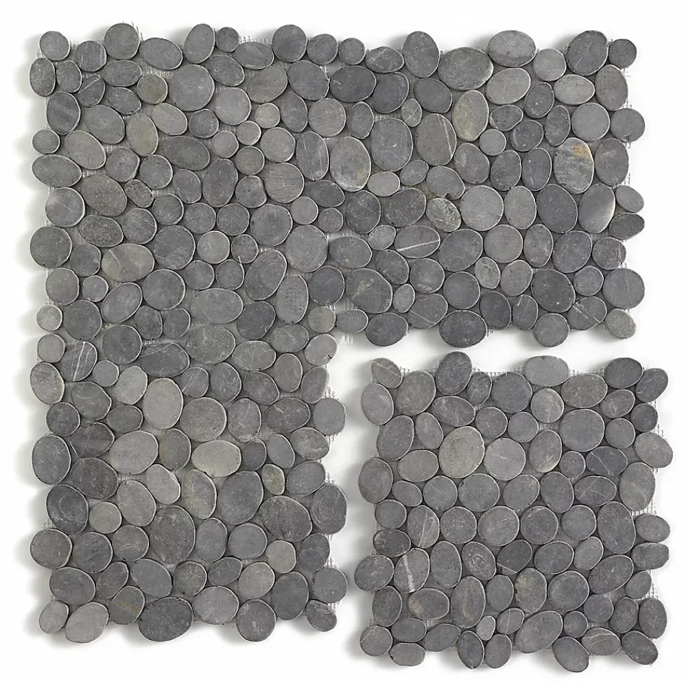 Pegane Carrelage de mosaïque (Boite de 1m²) / Plaque mosaïque mur et sol en marbre naturel coloris gris mat - 33 x 33 cm- Mosaïque Pour Douche|Mosaïque Pour Wc