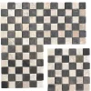 Pegane Carrelage de mosaïque (Boite de 1m²) / Plaque mosaïque mur et sol en marbre naturel coloris gris foncé et blanc mat- 30 x 30 cm- Mosaïque Pour Douche|Mosaïque Pour Salle De Bains