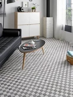 Pegane Carrelage de mosaïque (Boite de 1m²) / Plaque mosaïque mur et sol en marbre naturel coloris gris foncé et blanc mat- 30 x 30 cm- Mosaïque Pour Douche|Mosaïque Pour Salle De Bains