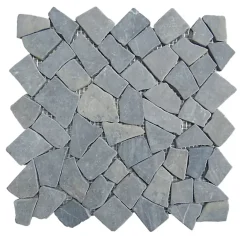Pegane Carrelage de mosaïque (Boite de 1m²)/ Plaque mosaïque mur et sol en marbre naturel coloris gris - 30 x 30 cm- Mosaïque Pour Douche