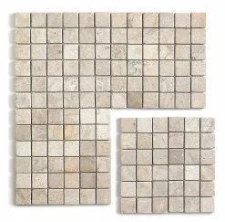 Pegane Carrelage de mosaïque (Boite de 1m²), Plaque mosaïque mur et sol en marbre naturel coloris blanc - 30 x 30 cm- Mosaïque Pour Douche