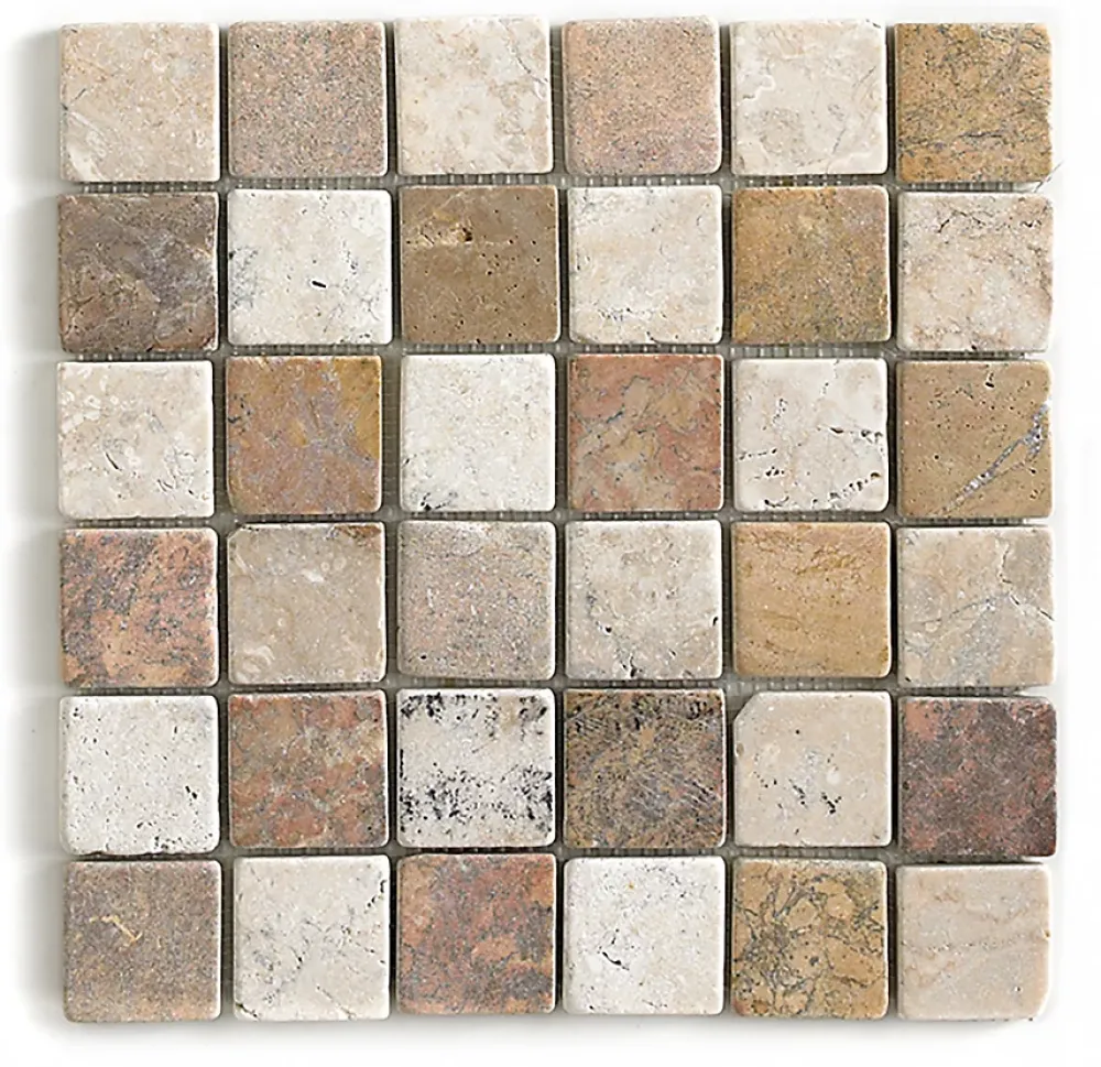 Pegane Carrelage de mosaïque/Plaque mosaïque mur et sol en marbre naturel multicolore - 30 x 30 cm- Mosaïque Pour Douche|Mosaïque Pour Pièce À Vivre