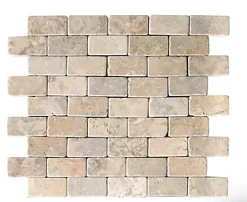Pegane Carrelage de mosaïque/Plaque mosaïque mur et sol en marbre naturel coloris beige mat - 30 x 30 cm- Mosaïque Pour Wc|Mosaïque Pour Pièce À Vivre