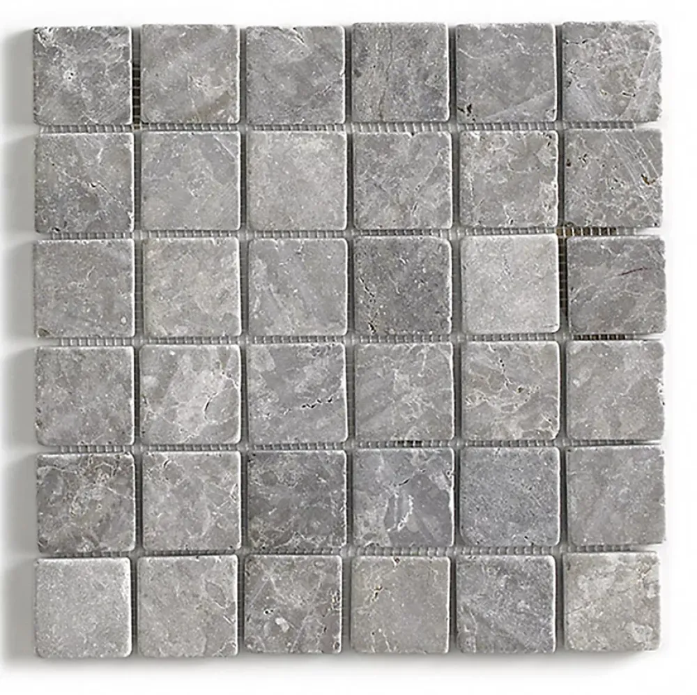 Pegane Mosaïque Pour Douche|Mosaïque Pour Salle De Bains<Carrelage de mosaïque/Plaque mosaïque mur et sol en marbre naturel, coloris gris mat - 30 x 30 cm