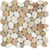 Pegane Carrelage de mosaïque/Plaque mosaïque mur et sol en marbre naturel coloris blanc/beige rosé- 33 x 33 cm- Mosaïque Pour Douche|Mosaïque Pour Wc