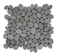 Pegane Carrelage de mosaïque/Plaque mosaïque mur et sol en marbre naturel coloris gris mat - 33 x 33 cm- Mosaïque|Mosaïque Pour Douche