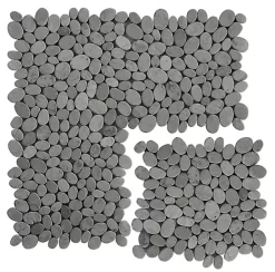 Pegane Carrelage de mosaïque/Plaque mosaïque mur et sol en marbre naturel coloris gris mat - 33 x 33 cm- Mosaïque|Mosaïque Pour Douche