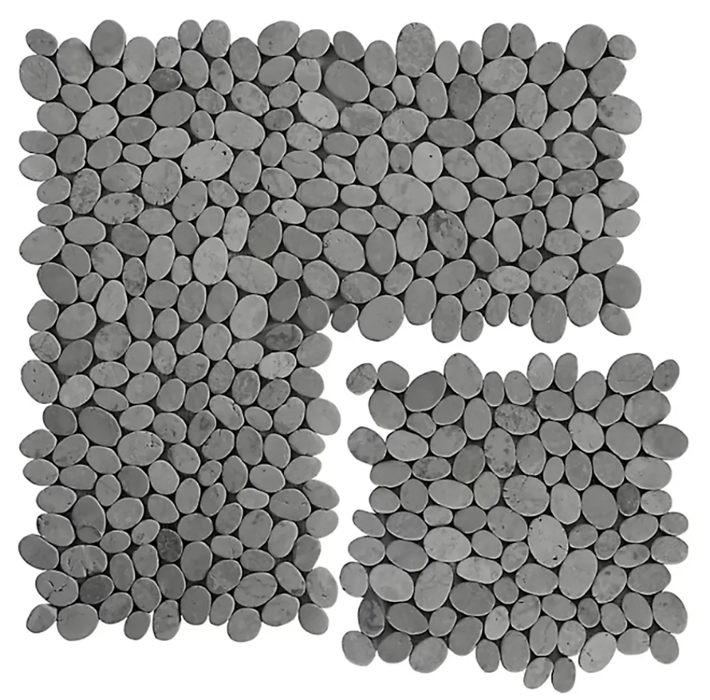Pegane Carrelage de mosaïque/Plaque mosaïque mur et sol en marbre naturel coloris gris mat - 33 x 33 cm- Mosaïque|Mosaïque Pour Douche