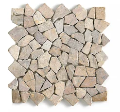 Pegane Carrelage de mosaïque/Plaque mosaïque mur et sol en marbre naturel coloris rose - 30 x 30 cm- Mosaïque