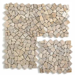 Pegane Carrelage de mosaïque/Plaque mosaïque mur et sol en marbre naturel coloris rose - 30 x 30 cm- Mosaïque
