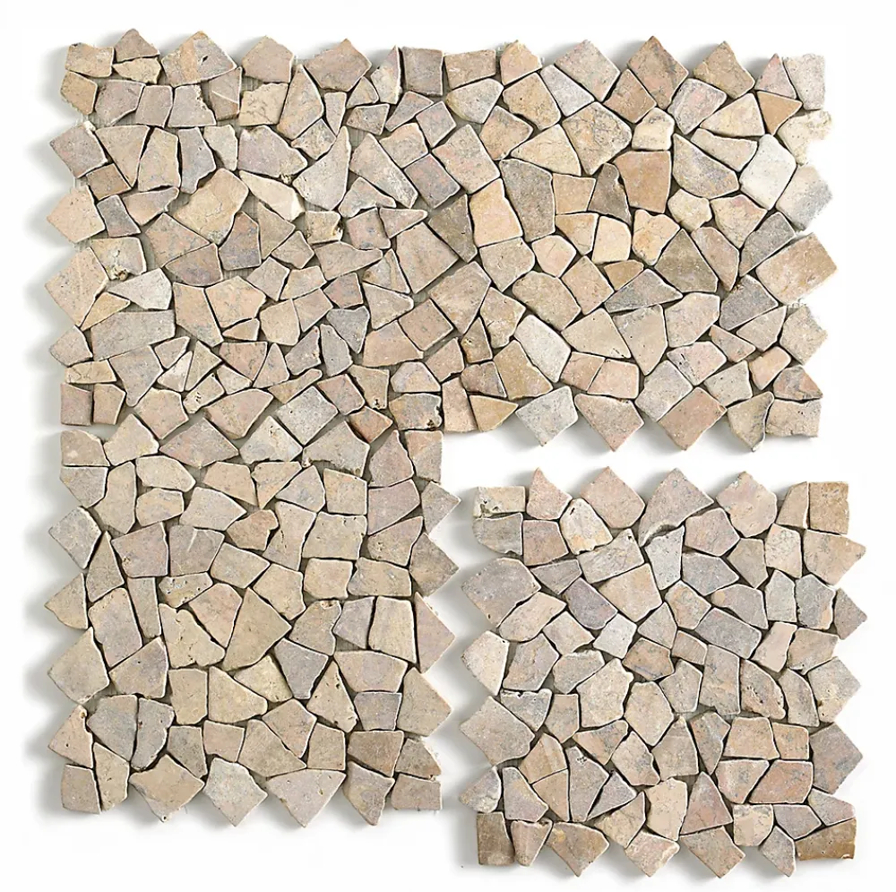 Pegane Carrelage de mosaïque/Plaque mosaïque mur et sol en marbre naturel coloris rose - 30 x 30 cm- Mosaïque