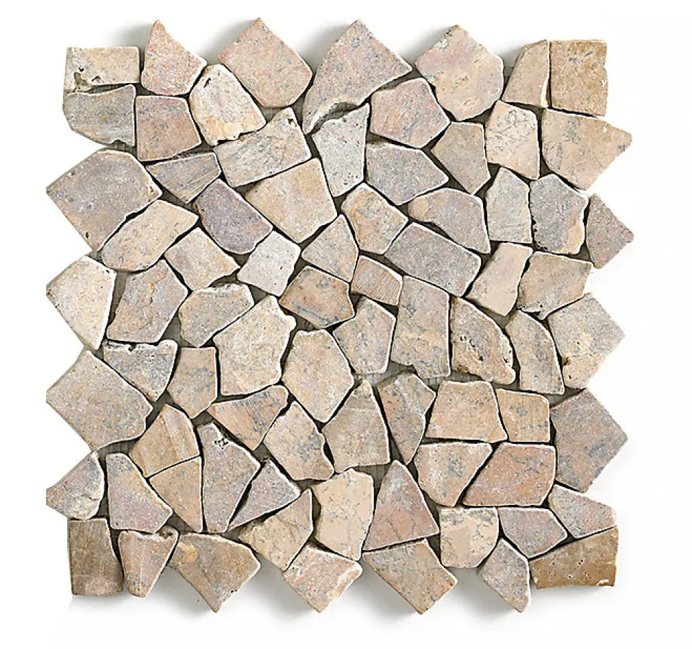 Pegane Carrelage de mosaïque/Plaque mosaïque mur et sol en marbre naturel coloris rose - 30 x 30 cm- Mosaïque