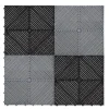 MonsterShop Dalle Pvc Garage<Carrelage de Sol Ventilé Pour Garage Avec Bordure (120 x Noir & 120 Gris)