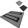 MonsterShop Carrelage de Sol Ventilé Pour Garage Avec Bordure (165 x Gris & 60 Noir)- Dalle Pvc Garage