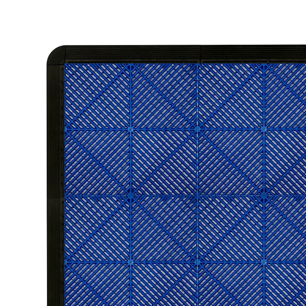 MonsterShop Carrelage de Sol Ventilé Pour Garage x120 Avec Bordure (Bleu)- Dalle Pvc Garage