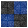 MonsterShop Carrelage de Sol Ventilé Pour Garage Avec Bordure (60 x Noir & 60 Bleu)- Dalle Pvc Garage