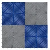 MonsterShop Dalle Pvc Garage<Carrelage de Sol Ventilé Pour Garage Avec Bordure (120 x Gris & 120 Bleu)
