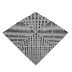 MonsterShop Carrelage de Sol Ventilé Pour Garage x120 Avec Bordure (Gris)- Dalle Pvc Garage