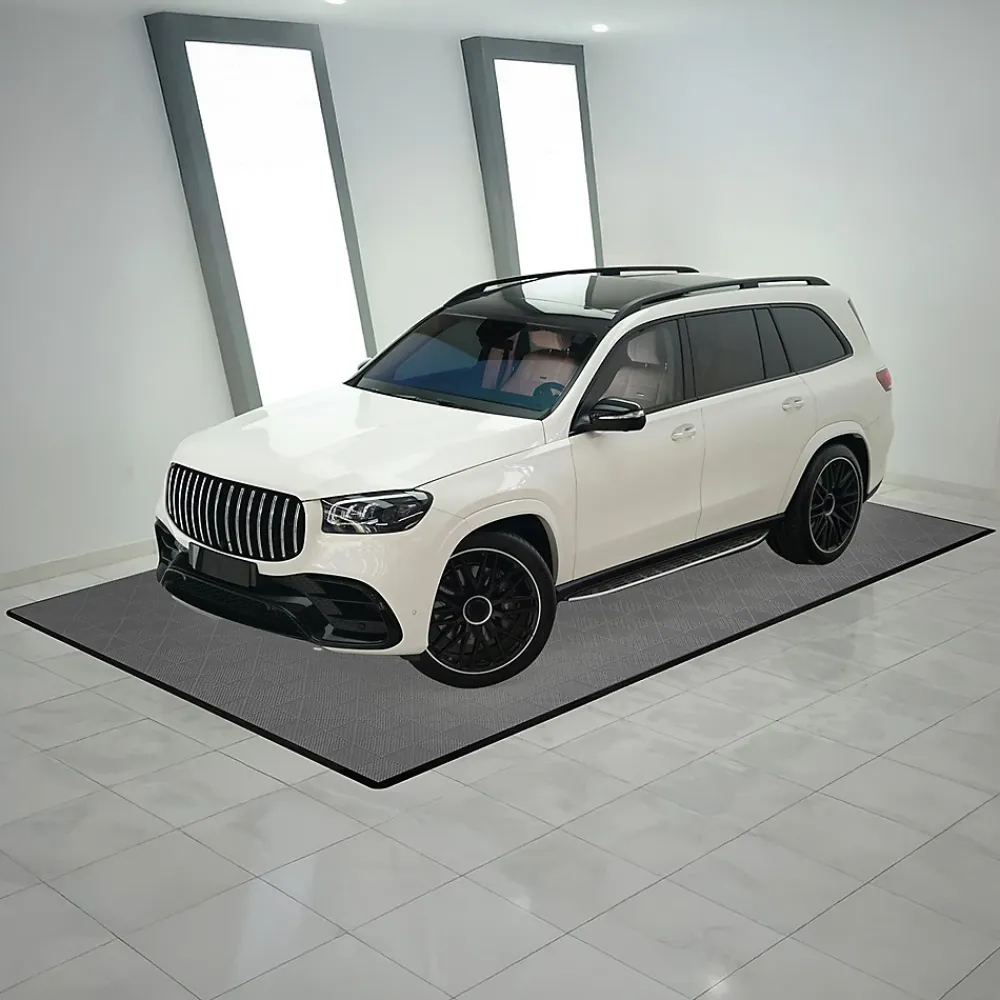 MonsterShop Carrelage de Sol Ventilé Pour Garage x120 Avec Bordure (Gris)- Dalle Pvc Garage