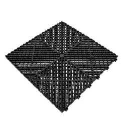 MonsterShop Dalle Pvc Garage<Carrelage de Sol Ventilé Pour Garage x225 Avec Bordure (Noir)