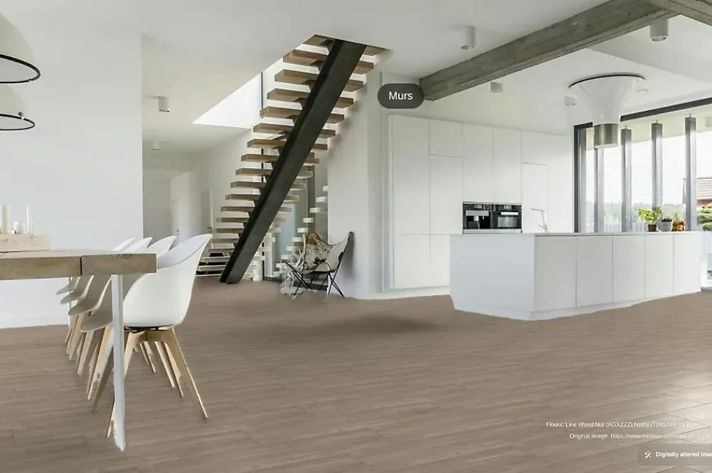 RAK Ceramics Carrelage effet bois sol intérieur / mur intérieur Line Wood Nut l.20 X L.120 cm rectifié 1er choix.- Carrelage Sol Effet Bois