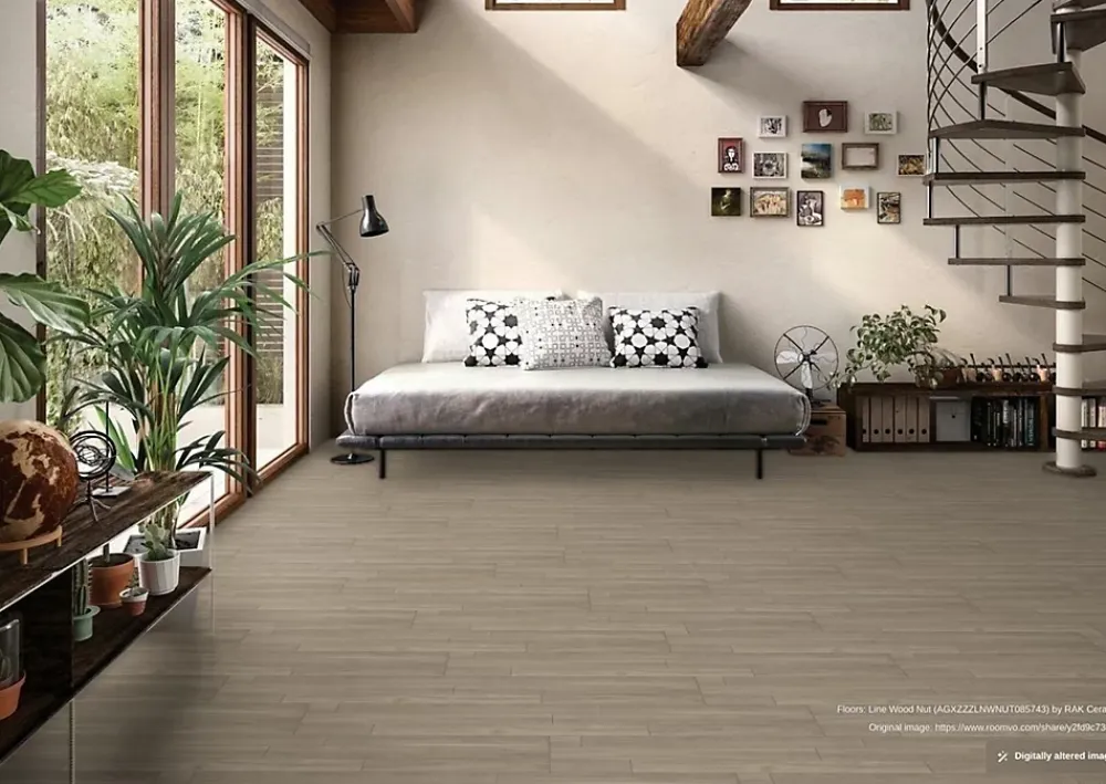 RAK Ceramics Carrelage effet bois sol intérieur / mur intérieur Line Wood Nut l.20 X L.120 cm rectifié 1er choix.- Carrelage Sol Effet Bois