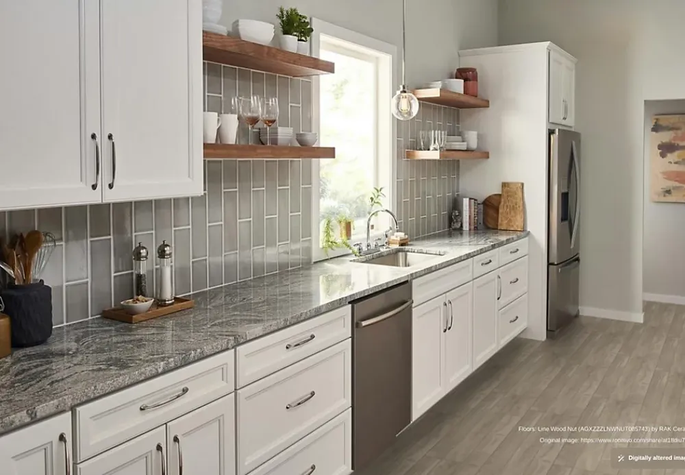 RAK Ceramics Carrelage effet bois sol intérieur / mur intérieur Line Wood Nut l.20 X L.120 cm rectifié 1er choix.- Carrelage Sol Effet Bois