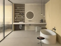Ro'Ma Carrelage Carrelage effet Béton Beige Crème 120x50x0,85 cm Mat Cortivo - Mur intérieur (vendu par carton de 1,8 m²) -- Carrelage Mural Effet Béton