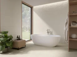 Ro'Ma Carrelage Carrelage effet Béton Blanc Crème 120x50x0,85 cm Mat Talvoro - Mur intérieur (vendu par carton de 1,8 m²) -- Carrelage Mural Effet Béton