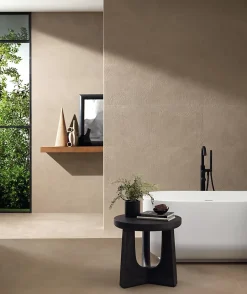 Ro'Ma Carrelage Carrelage effet Béton Brun Sable 120x50x0,85 cm Mat Benzaro - Mur intérieur (vendu par carton de 1,8 m²) -- Carrelage Mural Effet Béton