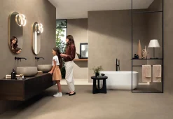 Ro'Ma Carrelage Carrelage effet Béton Brun Sable 120x50x0,85 cm Mat Benzaro - Mur intérieur (vendu par carton de 1,8 m²) -- Carrelage Mural Effet Béton