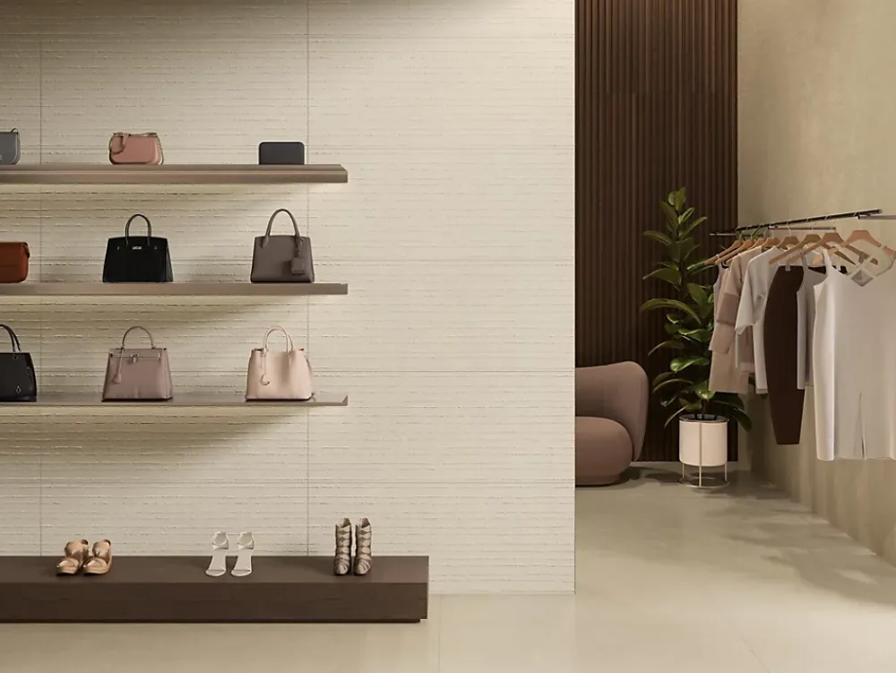 Ro'Ma Carrelage Carrelage Mural Effet Béton<Carrelage effet Béton 3D Beige Chanvre Draw 120x50x0,85 cm Mat Talvoro - Mur intérieur (vendu par carton de 1,8 m²) - RO'MA CARREL