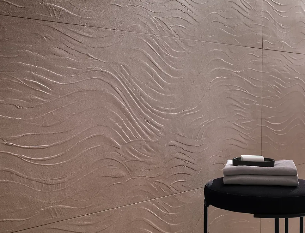 Ro'Ma Carrelage Carrelage Mural Effet Béton<Carrelage effet Béton 3D Beige Rosé Ocean 120x50x0,85 cm Mat Talvoro - Mur intérieur (vendu par carton de 1,8 m²) - RO'MA CARRELAG