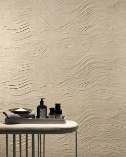 Ro'Ma Carrelage Carrelage effet Béton 3D Blanc Minéral Onda 120x50x0,85 cm Mat Benzaro - Mur intérieur (vendu par carton de 1,8 m²) - RO'MA CARREL- Carrelage Mural Effet Béton