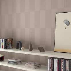 Ro'Ma Carrelage Carrelage effet Béton 3D Taupe Rosé Linea Mix 50x40x0,85 cm Mat Cortivo - Mur intérieur (vendu par carton de 1,2 m²) - RO'MA CARRE- Carrelage Mural Effet Béton