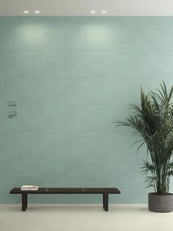 Ro'Ma Carrelage Carrelage Mural Effet Béton<Carrelage effet Béton 3D Vert Argile Linear 120x50x0,85 cm Mat Cortivo - Mur intérieur (vendu par carton de 1,8 m²) - RO'MA CARREL