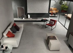 Ro'Ma Carrelage Carrelage effet Béton Gris Brume 278x120x0,6 cm Mat Gravino - Mur intérieur (vendu par carton de 3,336 m²) -- Carrelage Mural Effet Béton